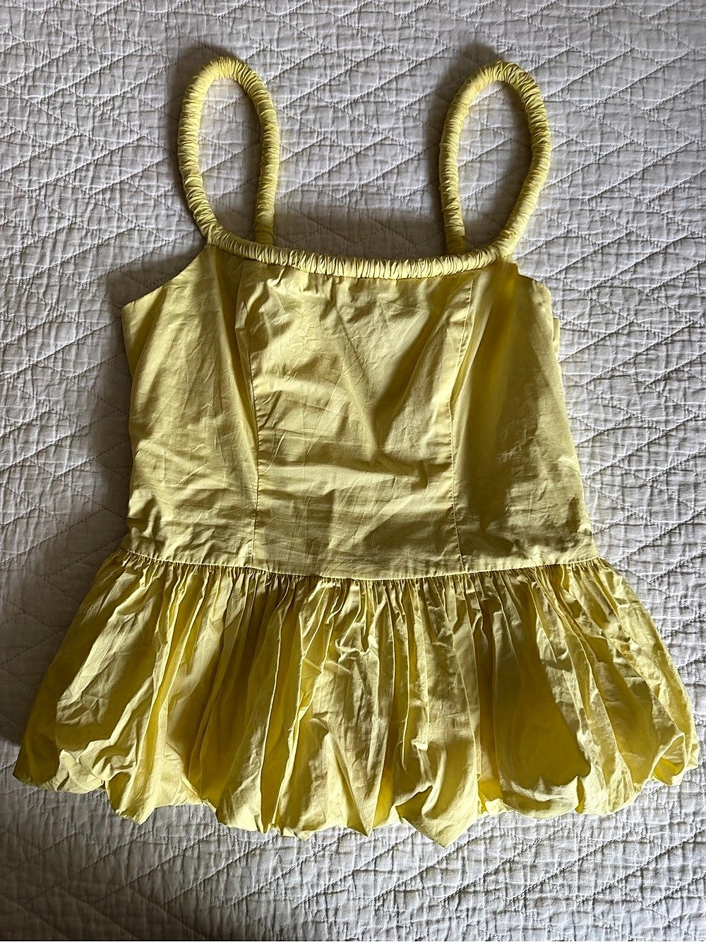 ASTR the Label Bubble Hem Peplum Top Yellow